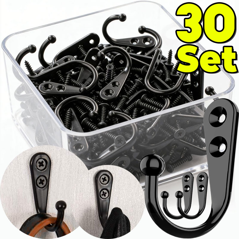 Kitchen Appliances Rack - Kait Logam Hitam dengan Sekrup, Gantungan