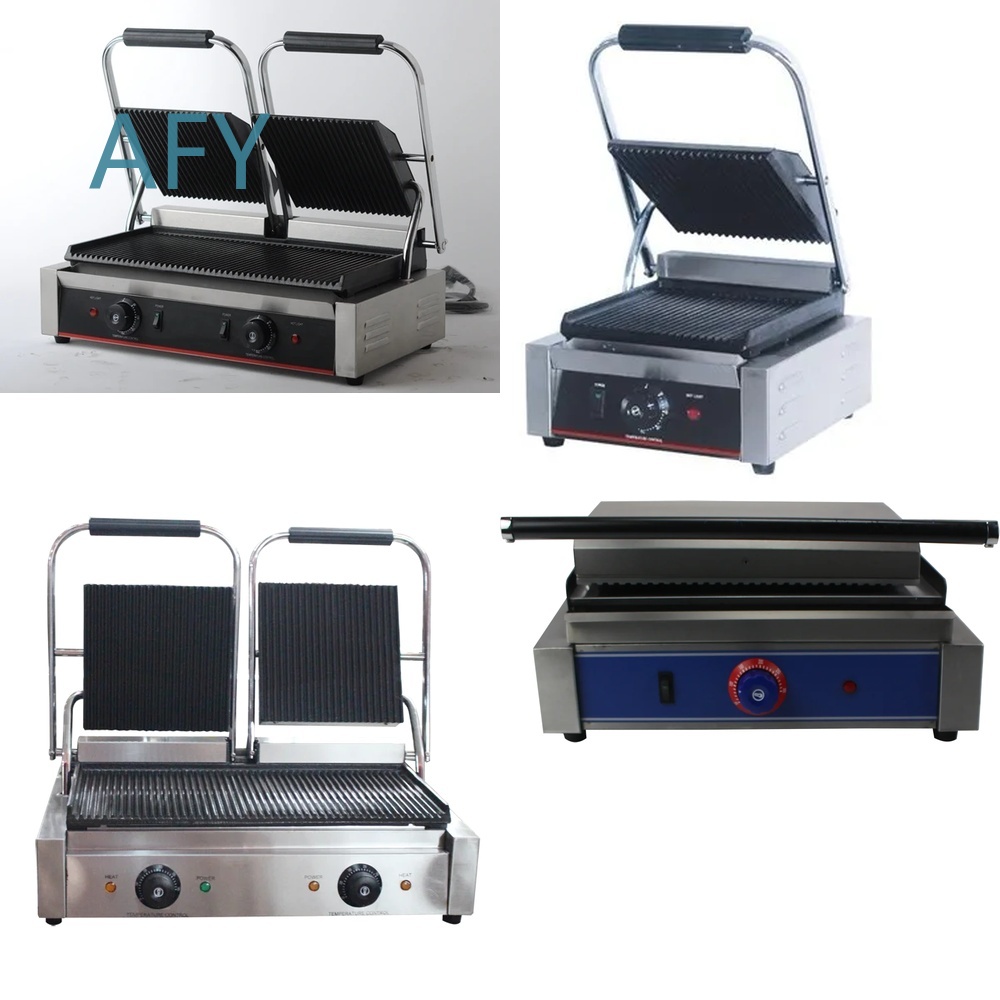 Sandwich Press Grill - Mesin Panggang Panini Listrik Komersial untuk