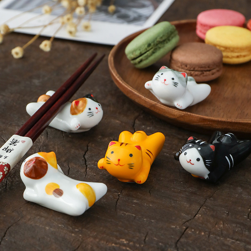 Tempat Sumpit Keramik Kucing T - Kitchen Appliances Rack ulasan dan harga
