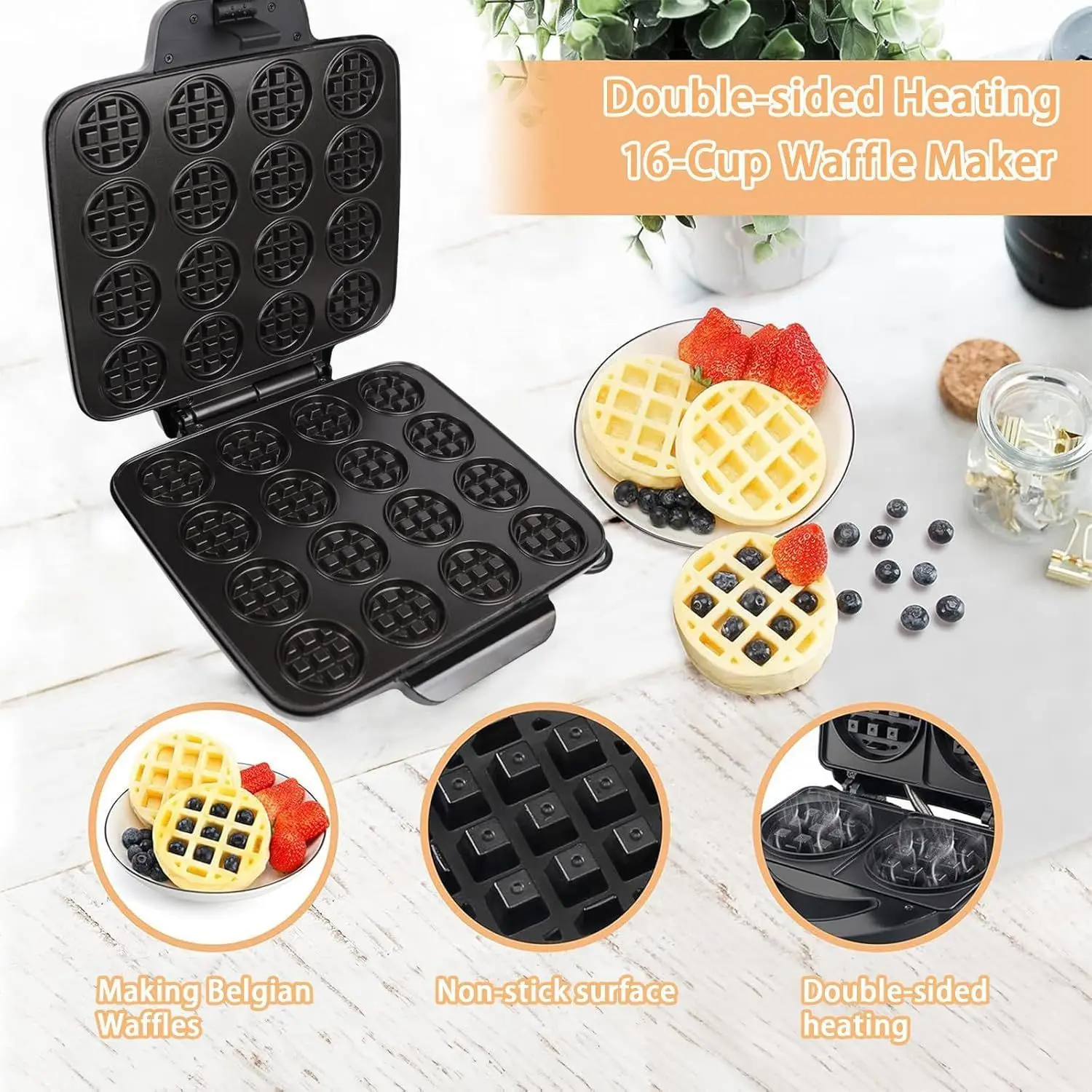 Pembuat Waffle 16 Lubang, Perm - Sandwich Press Grill ulasan dan harga