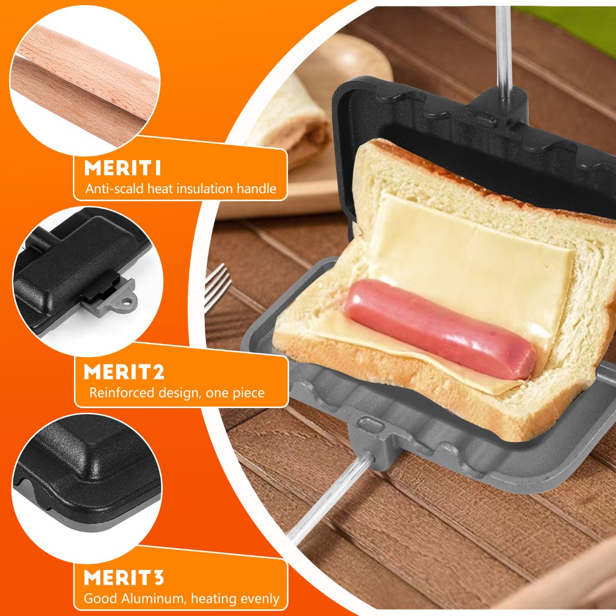 ABUD-Wajan Pemanggang Sandwich - Sandwich Press Grill ulasan dan harga